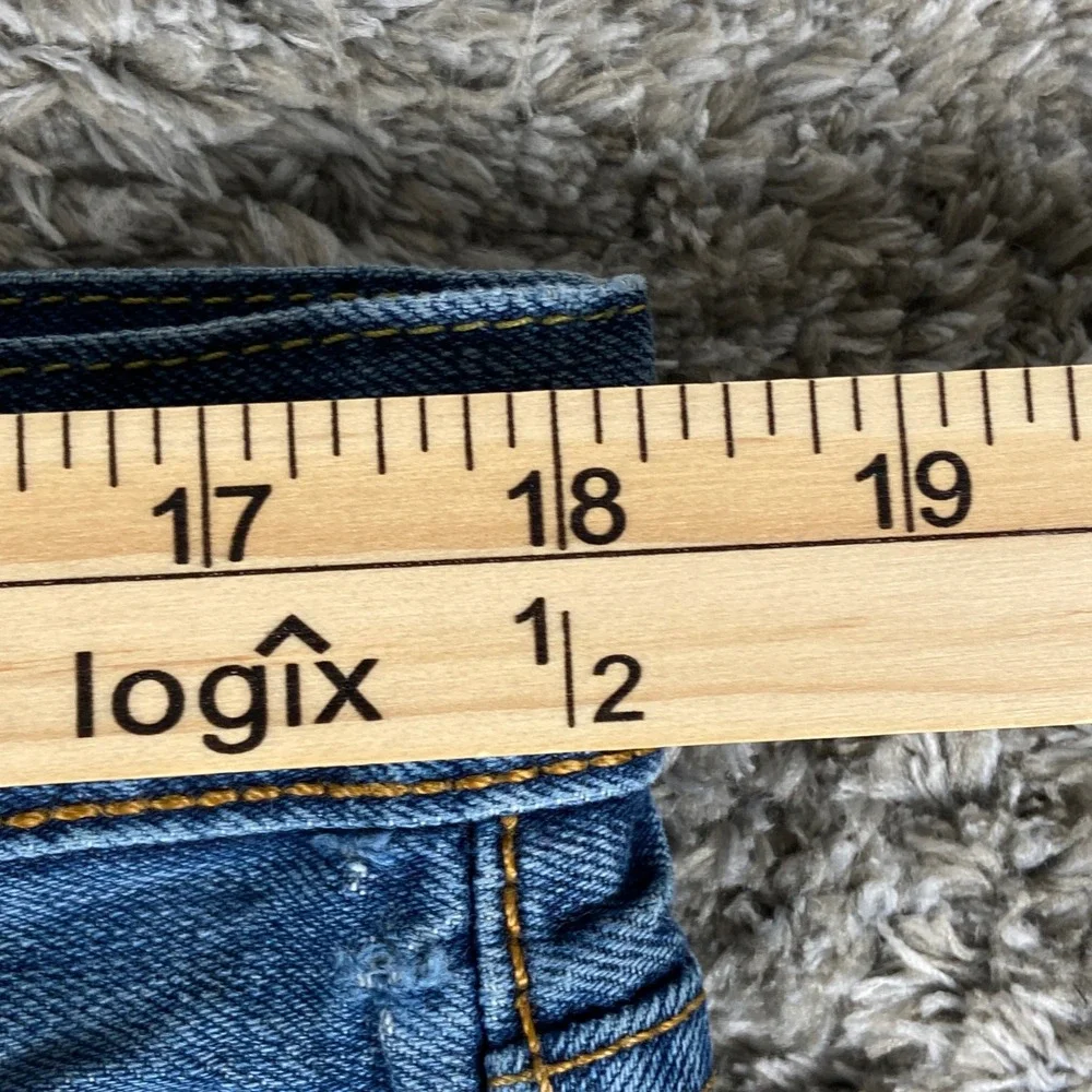 Levi's 504 Jeans Mens 36x34 Blue Denim Straight Regular Fit Cotton Fade Distress